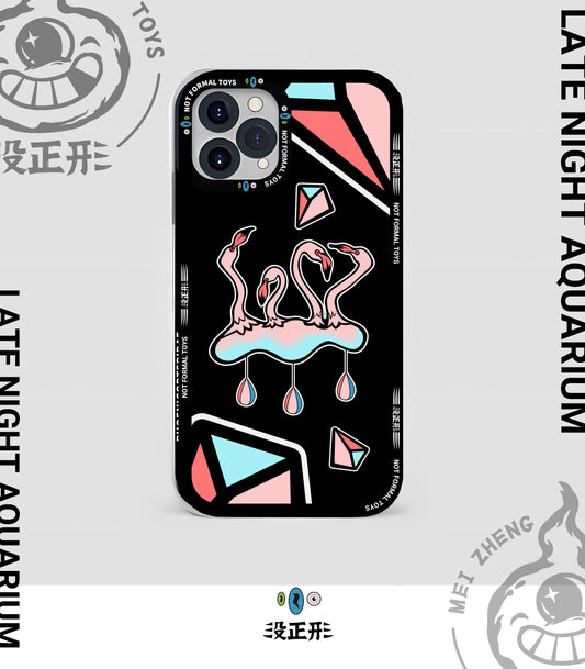 NotFormal Compact iPhone Case-Magic-Flamingo-Black Cloud-Clear Black